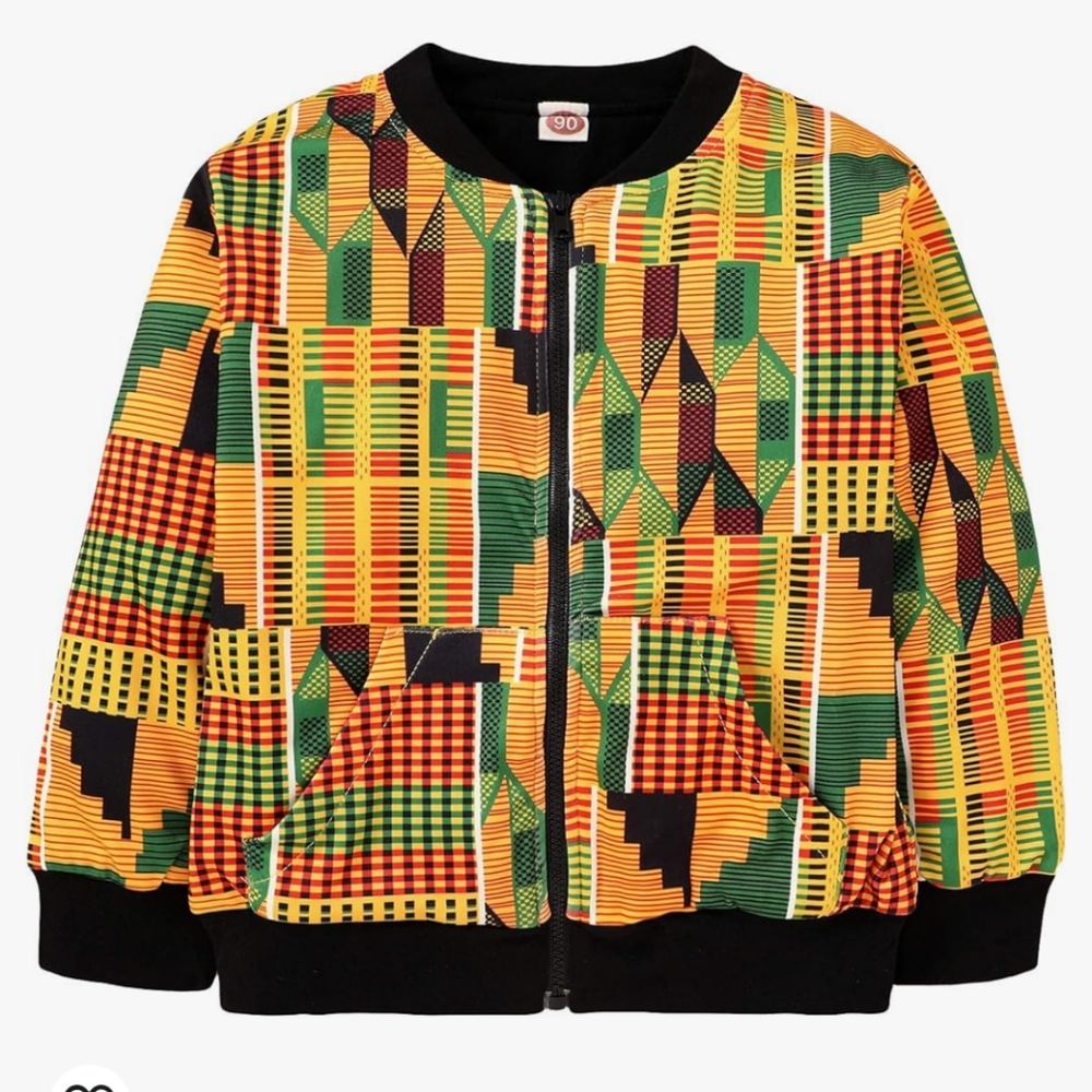 YOUNGER‎ TREE Africa Print Kids Coat Dashiki Jacket Kente Clothes Size 5 (110)